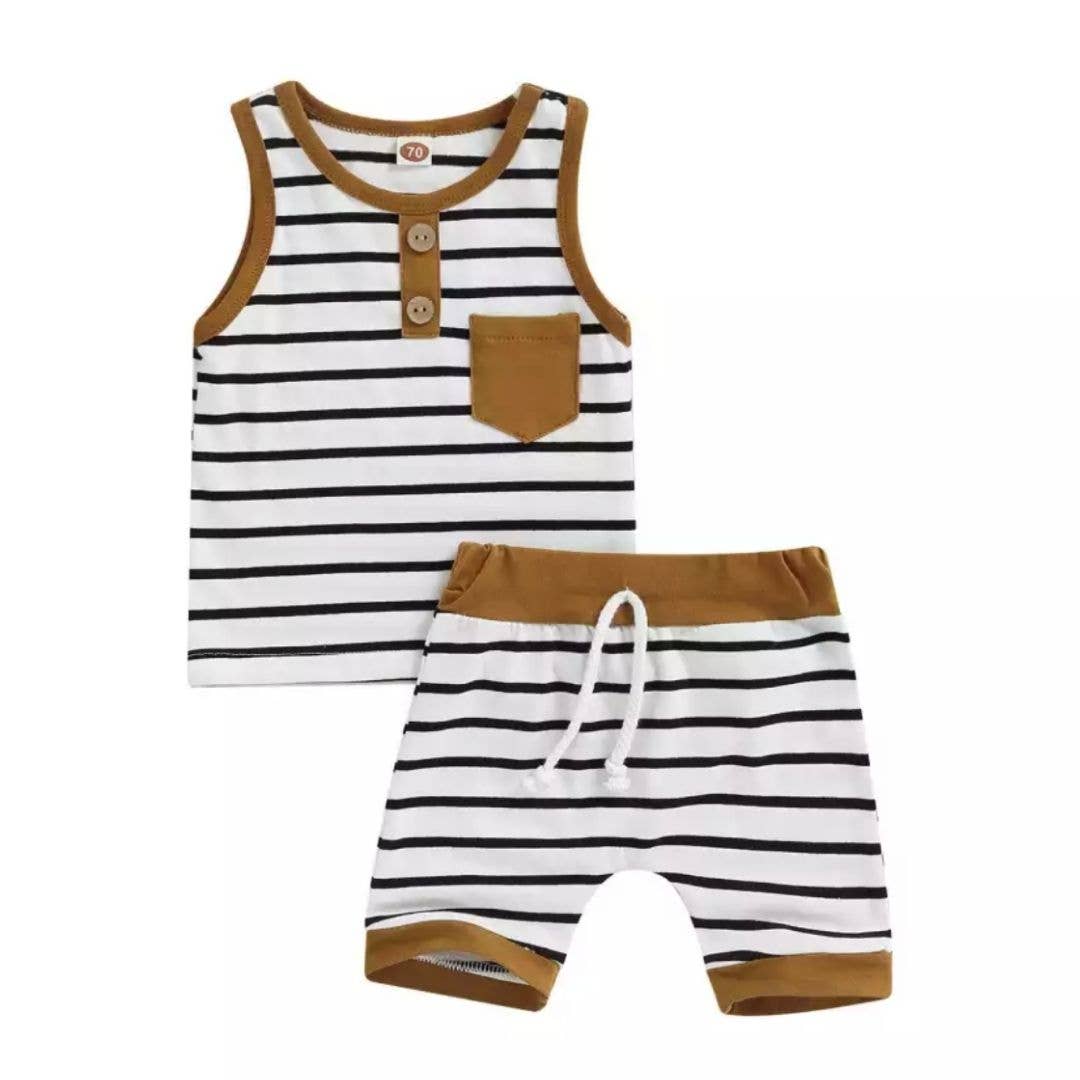 Tiny Stripes Ahoy Two-Piece Shortie Set