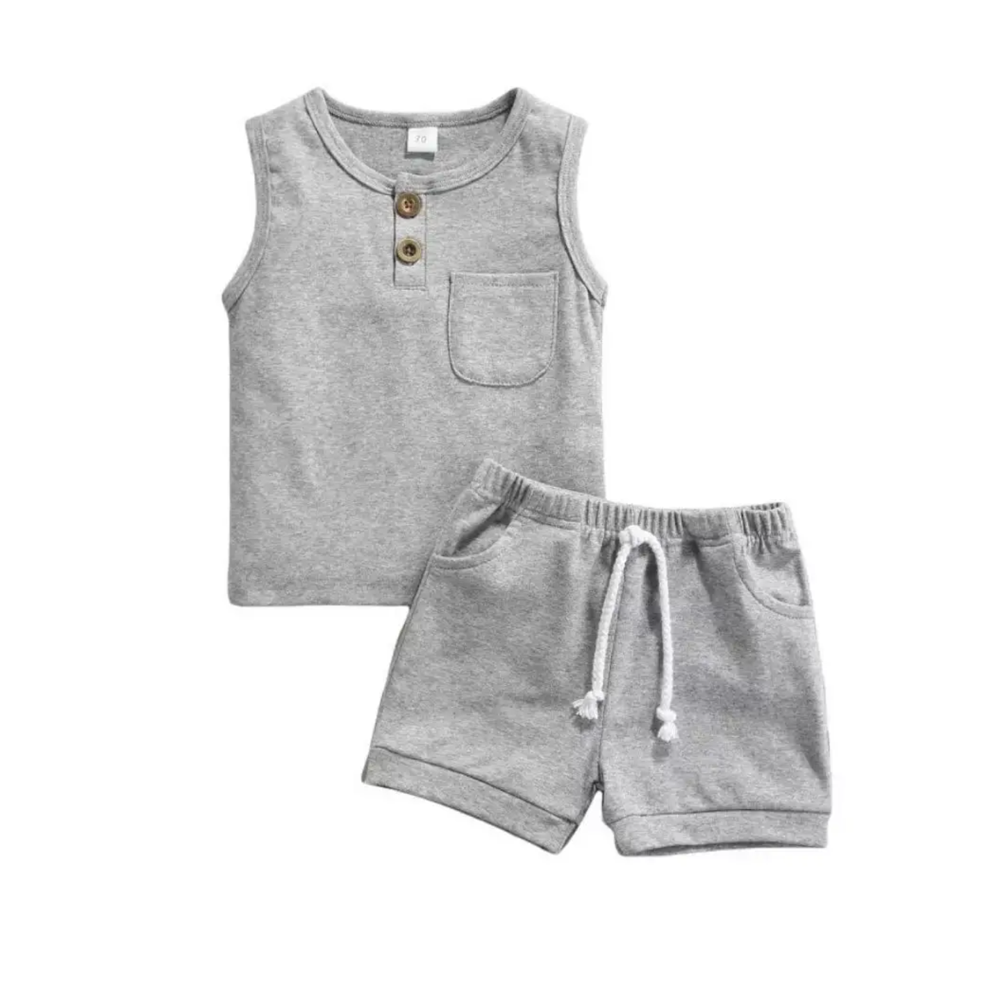 Tiny Sleeveless Two-Piece Shortie Set