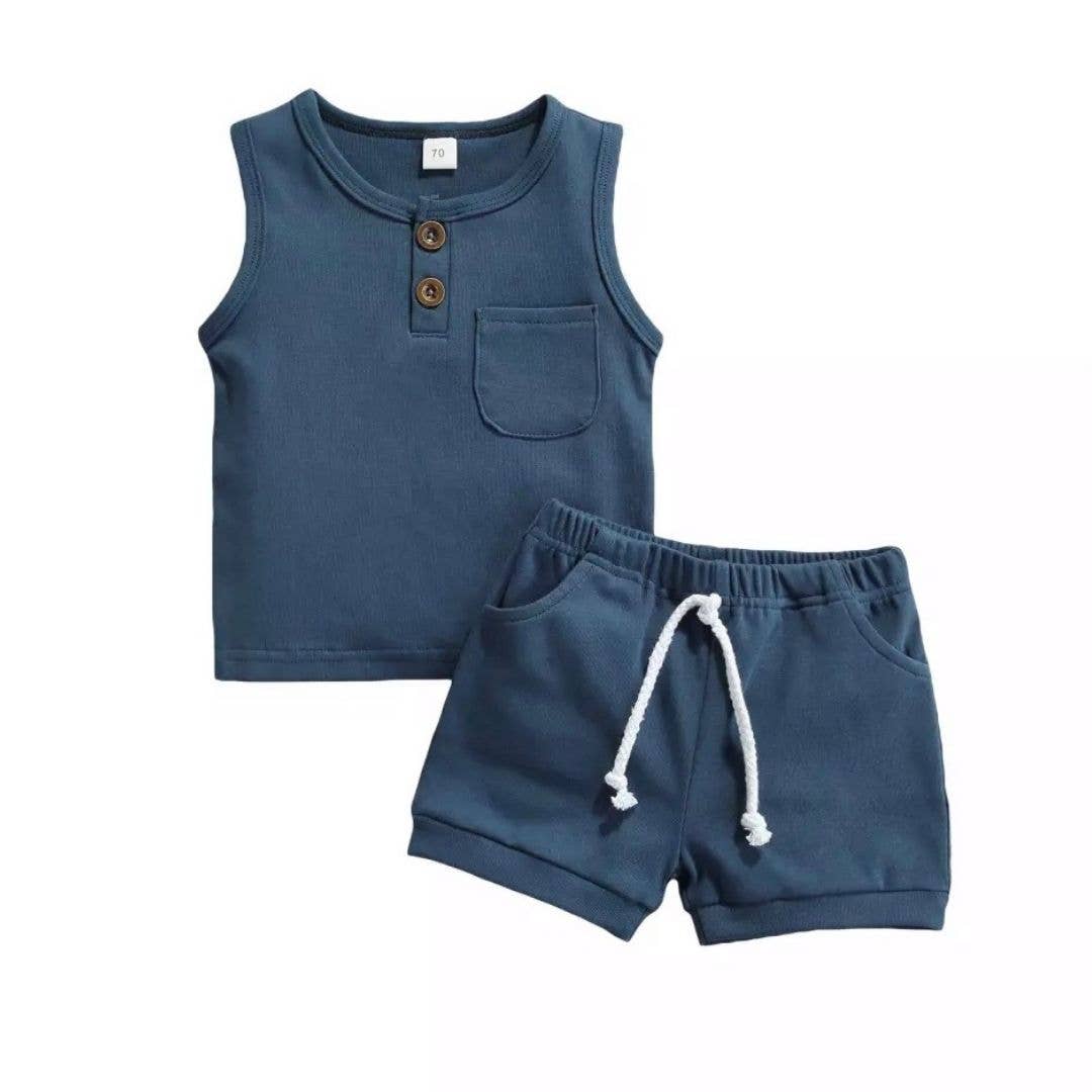 Tiny Sleeveless Two-Piece Shortie Set